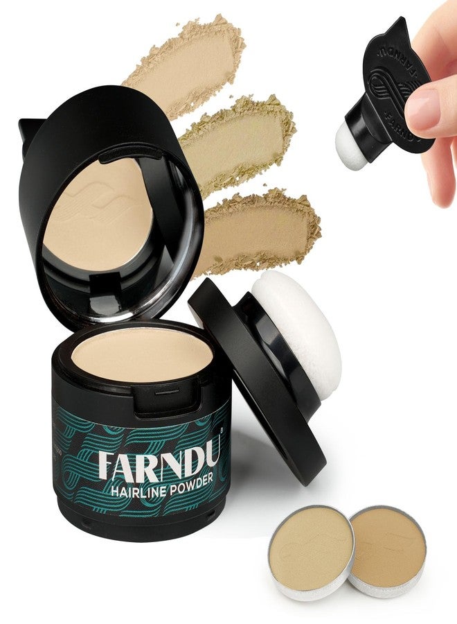 Farndu Hairline Powder - Hair Root Touch Up, Hair Color Powder, Hair Color Concealer | 3 Shades: Light, Medium, Dark Blonde | 24-Hour Stain-Proof for Hair, Thinning Hairline, Hair Loss (3 Shades in 1) - Image 1